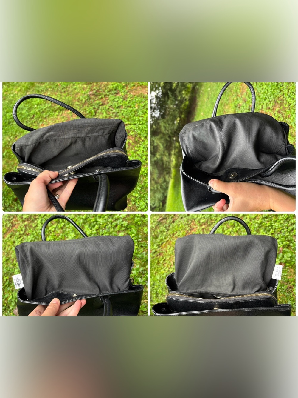 Furla Black Leather Satchel Handbag EUC - Picture 8 of 16